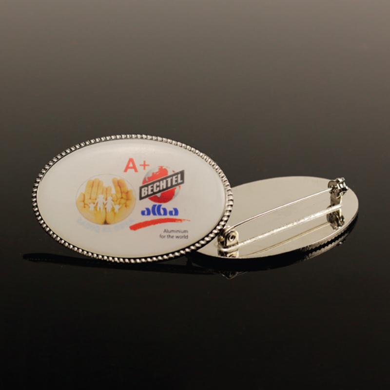 47*31mm Silver Oval Rope Design Metal Badges